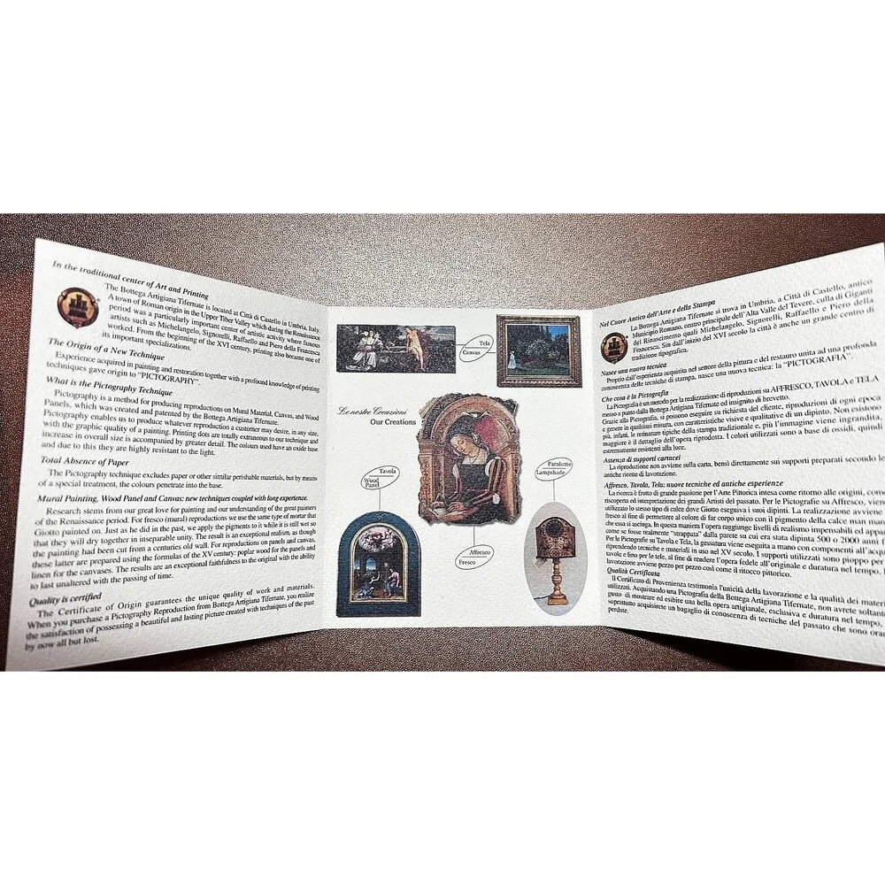 Bottega Artigiana Tifernate Fresco Angel Painting Melozzo da Forli Gold Leaf COA
